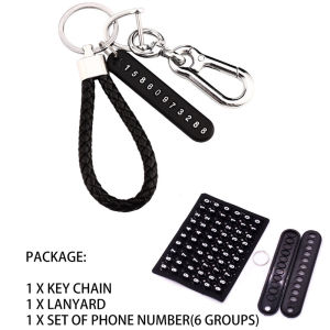 Anti-lost Phone Number Plate Car Motorcycle Keychain Pendant Car Keychain Keyring