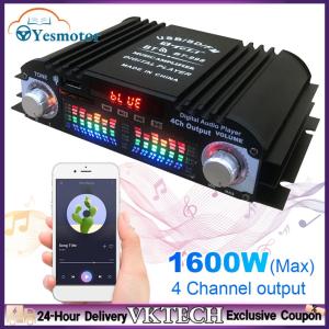 4 Channel 1600W Car Amplifier with FM Radio and Bluetooth for Enhanced In-Car Entertainment
