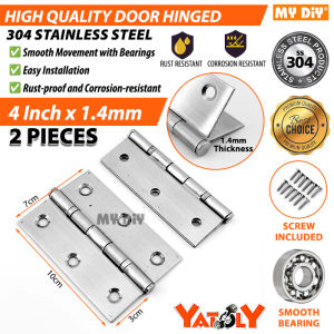 MYDIYHOMEDEPOT - YATOLY 2pcs 304 Stainless Steel Hinges 2" 2.5" 3" 4" Door Hinges / Kabinet Engsel Pintu / 门铰链