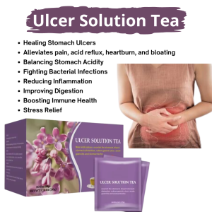Ulcer Solution Tea Stomach Ulcer Relief | Acid Reflux Heartburn Indigestion Bloating H. Pylori Gastric Inflammation Poor Appetite Stress Ulcers Constipation Diarrhea LBM Detox Digestive Cleanse Herbal Tea for Gut Health Immune Boosting