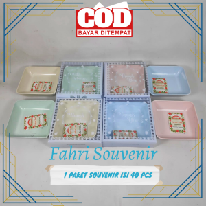 Souvenir Pernikahan Mangkok Kotak Ceper Kemasan Mika FREE KUT isi 40 PCS
