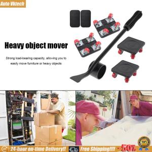 [Vktech]5pcs Labor-saving Furniture Transport Roller Heavy Stuffs Moving Wheel Bar Tools