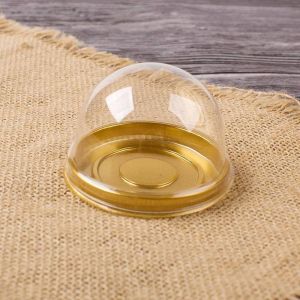 50PCS Baking Packaging Box Pastry Plastic Blister Box Egg Yolk Pastry Gold Transparent Packaging Box