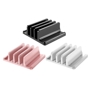 Vertical Laptop Stand 3 Slot Desktop Stand Holder Adjustable Dock Space Saving Laptop Stand for Desk Laptop Notebook