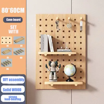 GOLD Pegboard Solid Wood Pegboard Ikea Style PegBoard with Organizer set DIY Wall Shelf Accessories Hanger Board For Office Kitchen