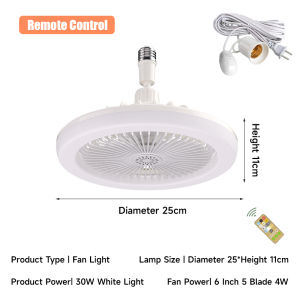 KETHE Ceiling Fan Lights 2 in 1 E27 Fan Lights Ceiling Fan Lights with Remote Control for Bedroom Kitchen