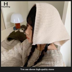Hayating Fashion Retro Triangle Hair Scarf Warm Head Scarf For Women Thicken Knitted Scarf Female Headwrap Outdoor Winter Scarves