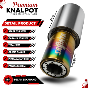 SAVINTA Knalpot Mobil GCNv6 Full Stainles 33cm Rainbow