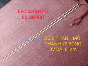 THANH ĐÈN LED VIỀN TIVI ASANZO 55SK900 VÀ CÁC HIỆU KHÁC BỘ 2 THANH MỖI THANH 72 BÓNG 3V DÀI 61cm HÀNG MỚI 100%