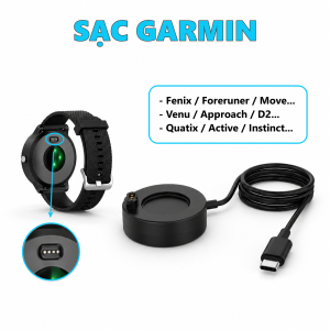 Dây sạc cho đồng hồ Garmin Fenix/Forerunner/Instinct/D2/Approach/Venu/Quatix/Swim - Hàng bóc máy mới