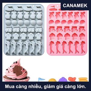【CANAMEK】 Golf bóng sô cô la khuôn 32 sâu răng bóng golf Thể Thao Silicone kẹo khuôn Túi Golf Áo sơ mi golfer hình dạng Ice Cube khuôn