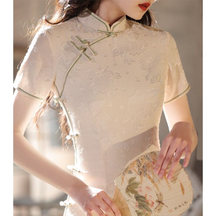 STANLEY Coco Retro Cheongsam Summer Autumn Long Improved Qipao High-end ...