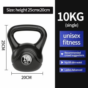 COD*Kettlebell Set Portable 4kg/6kg/8kg/10kg Household Fitness Strength Equipment Heavy PVC Coating Fashion Design Fitness Equipment Elite Sports/Gym/Training Weight Kettlebell Cement High Quality Weightlifting