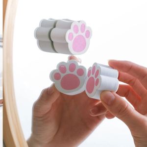 Polocat 1/2pcs Mirror Glass Wipe Cat Claw Adhesive Cute Glass Cleaning Brush Magic Sponge Brushes Cleaner Kitchen Faucet Bathtub