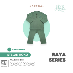 BABY HAI Rayya Series Abizar Set - Setelan Koko Baju Panjang Celana Panjang - Seri Green