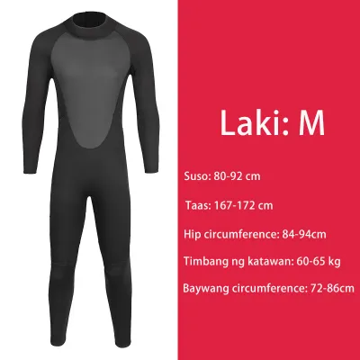 3mm SCR neoprene nylon wetsuit thickened warm mens full wetsuit elastic swimming surf snorkeling black three-way wetsuit