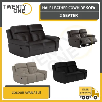 [SG Seller] TAYLOR COWHIDE LEATHER RECLINER SOFA 2 SEETER (MANUAL/POWER RECLINER AVAILABLE)