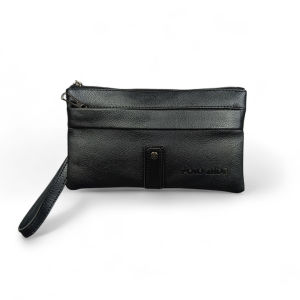 Handbag Pouch Pria Wanita Kulit PU Model Simple dan Elegan