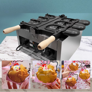 Máy Nướng Bánh Đường Phố Hình 3 Mèo Kem Hello Kitty Waffle Maker Xài Điện 1500W Waffle Maker Electric 220V EU PLUG PVN8183
