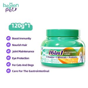 Dog Cat Multivitamin Chews with Lecithin Fish Oil Hair Growth Shedding Joint Care Immunity Probiotic