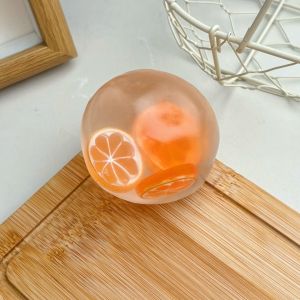 Transparent Fruit Coconut Oil Hand Ball Squishy Toy Decompression Toy