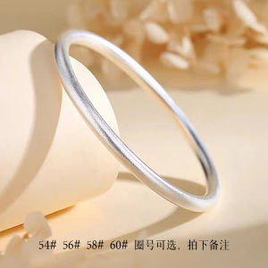 Traditional Craft Pure Silver 9999 Sterling Silver Bracelet Solid Niche Plain Silver Bangle Qixi Festival Birthday Gift for Girlfriend