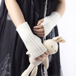 SHUNAICHI Women Gloves Fashion Hand Warmer Winter Glove Girls Arm Crochet Knitting Goth Lolita Solid Fingerless Mitten Kawaii Accessories