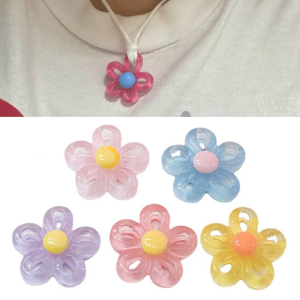 Colorful Flower Pendants DIY Necklace Bracelet Earrings Setting Pendant for Jewelry Making Findings Vanlentines Gift