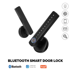Tuya Bluetooth Smart Fingerprint Door Handle Lock Electronic Password APP Remote Unlock Hotel Apartment Office Rental House