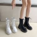 ✨READY STOCK✨Women's Boots Thick Bottom Chunky Heel Motorcycle Style Autumn Winter British Style Short Boots. 
