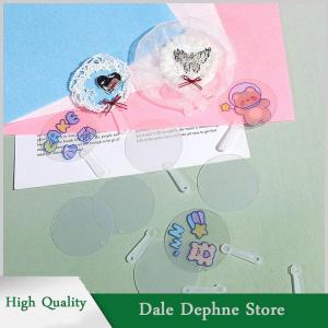 [Dale Dephne] 50pcs 5cm dễ thương Mini trong suốt trống fan hâm mộ trẻ em trẻ em tự làm nghệ thuật Fan đám cưới sinh nhật bên ủng hộ bạn gái bạn trai ý tưởng quà tặng