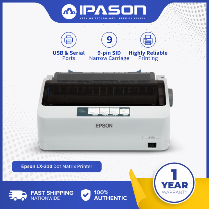 IPASON Epson DOT MATRIX Printer LX310 Pins 9, Impact dot matrix 4 switches and 5 LEDs Interface