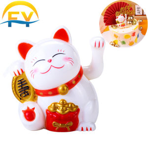 FY Fortune Cat Waving Arm Lucky Cat Cake Decoration Cake Topper Prosperity Feng Shui Decor House Warning Gift