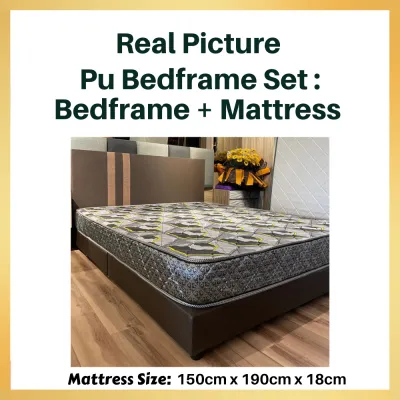 Basic Queen Bedframe / Pu leather / Fabric
