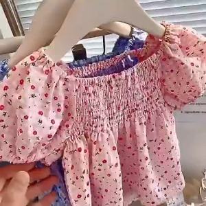 Girl Sweet Puff Sleeve Shirt Baby Girl Clothes