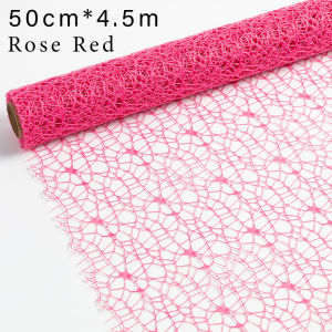 Floral Packaging Gauze Hollow Grid Design Romantic Gift Bouquet Wrapping Paper Jacquard Fabric