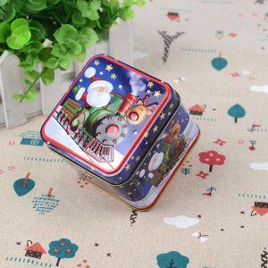 RUMI Snowman Iron Ornaments Candy Jar Tin Box Gift Box Storage Box Christmas Decorations Candy Box Christmas Supplies