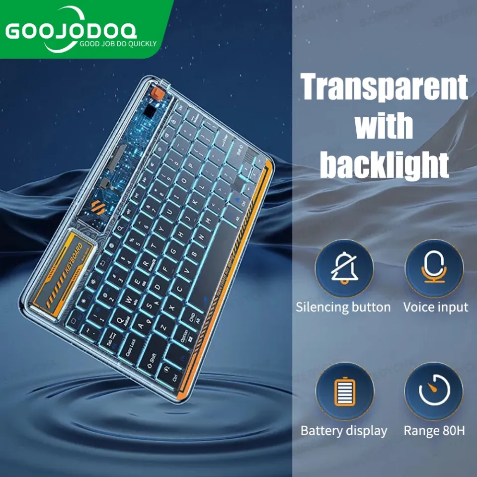 GOOJODOQ Backlight Wireless Bluetooth Keyboard with light LED for Laptop  Android Tablet Transparent | Lazada PH