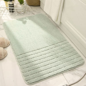 Bathroom Anti-Slip Floor Mat Polyester Fiber Carpet Bath Rug Non-Slip Foot Mat Shower Mat Thick Kitchen Soft Rug Bedroom Living Room Floor Mat Door Mat