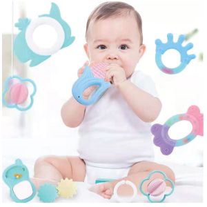 Soft Rubber Teether Playset for New-born & Infant Baby Toys- 1