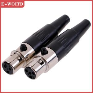 【E-WOITD】 1PC Mini XLR 3 4 PIN ปลั๊กตัวเมียขนาดเล็ก XLR Audio Microphone Connector for MIC