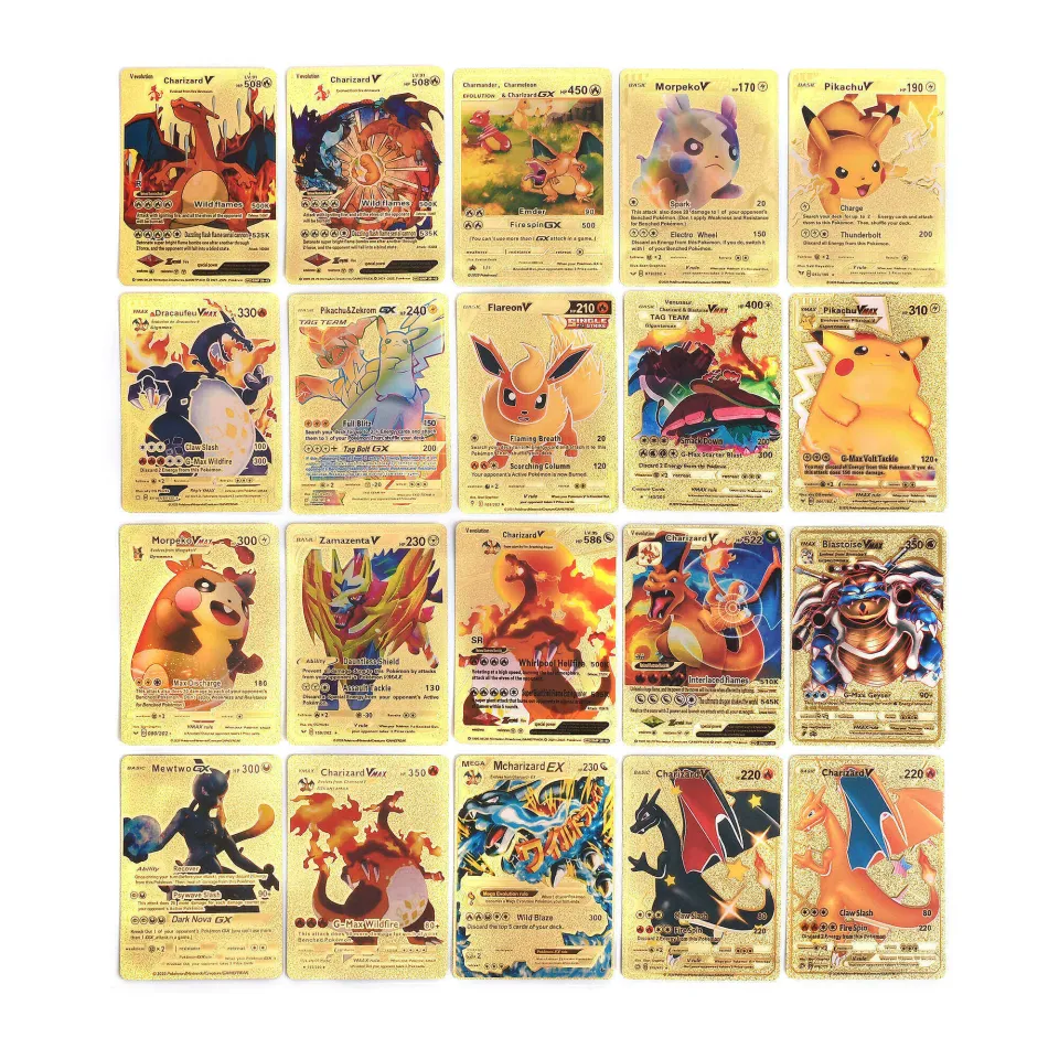 100 Point Arceus Vmax Pokemon Metal Cards DIY Card Pikachu Charizard En  Limited Edition Kids Gift Game Collection Cards Trainer Power Card Game  Rare Collection Battle Child Toys Gift English Version -