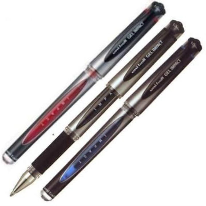Penne Uni-Ball Gel Impact - Confezione Da 5 Colori (nero, Blu, Rosso), Punta 1mm, Inchiostro A Gel - Foto 4