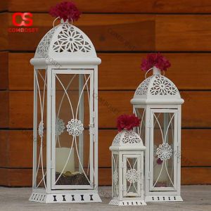 Đèn Lồng Vintage Khung Sắt Trắng Tinh Khôi Trang Nhã