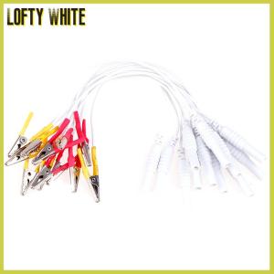 Lofty White 12Pcs/Set Alligator Clip Cable Electronic Acupuncture Treatment Instrument