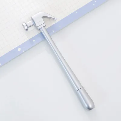 Creative Imitation metal claw hammer shaped writing black pen with cover