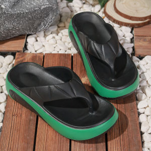 Free Shipping EVA Thick-Soled 5Cm Flip-Flops For Women Designed For Outdoor Wear With A Soft And Durable Sole And A Stylish High-End Look