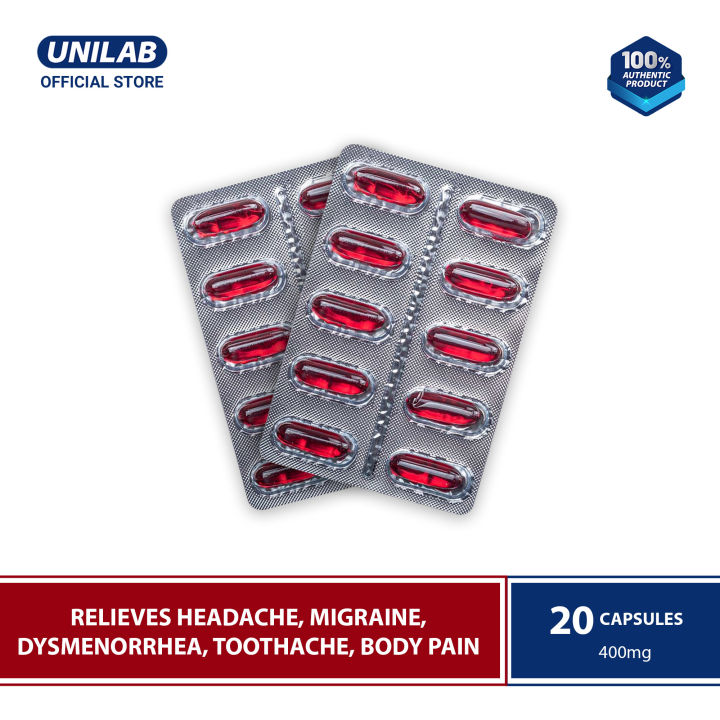 Unilab Medicol Advance 400 mg 20 Ibuprofen Capsules For Fast Relief