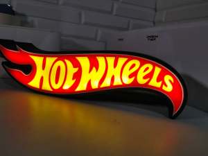 3d printed logo HOT WHEELS with led