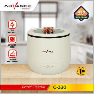 ADVANCE Panci Listrik Serbaguna C330 450W Elektrik Pressure Cooker Steamer 4 in 1 Food Frypan Hotpot Rice Cooker